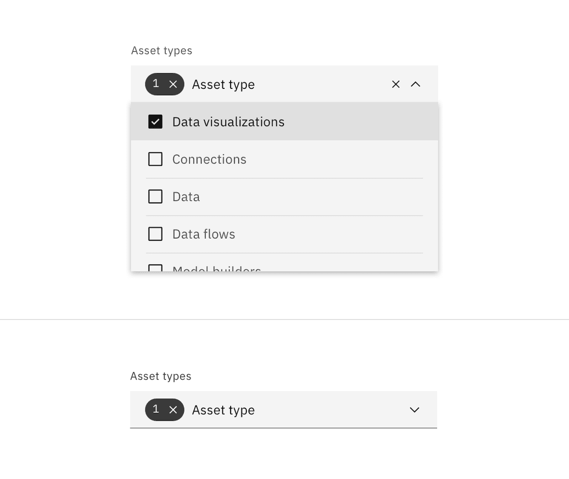 Default filterable dropdown selected state.